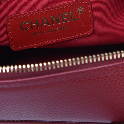 Chanel Caviar Quilted Small Bowler Dark Red 6 of 9