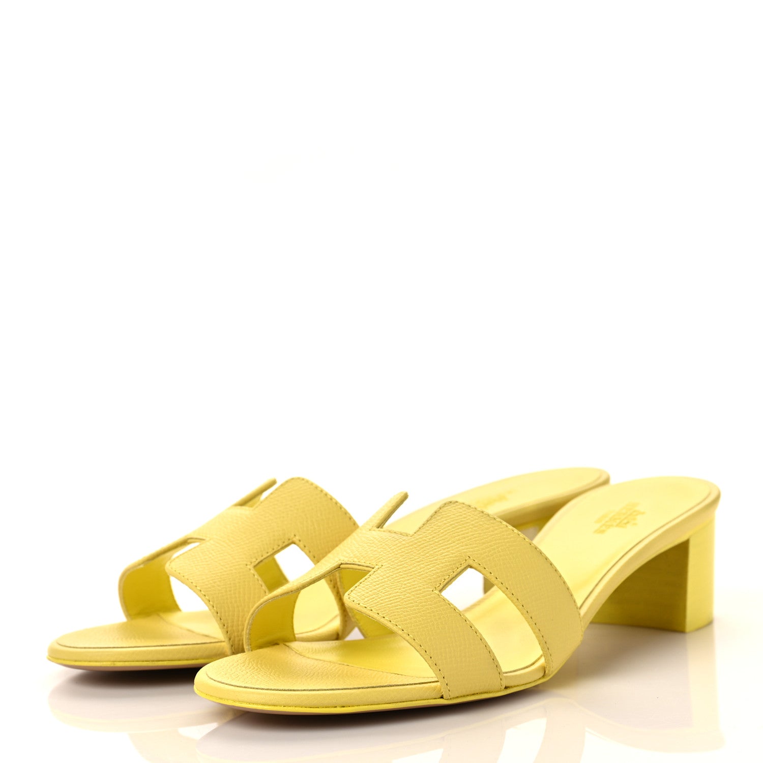 Hermes Epsom Oasis Sandals 37.5 Jaune Pollen 3 of 8