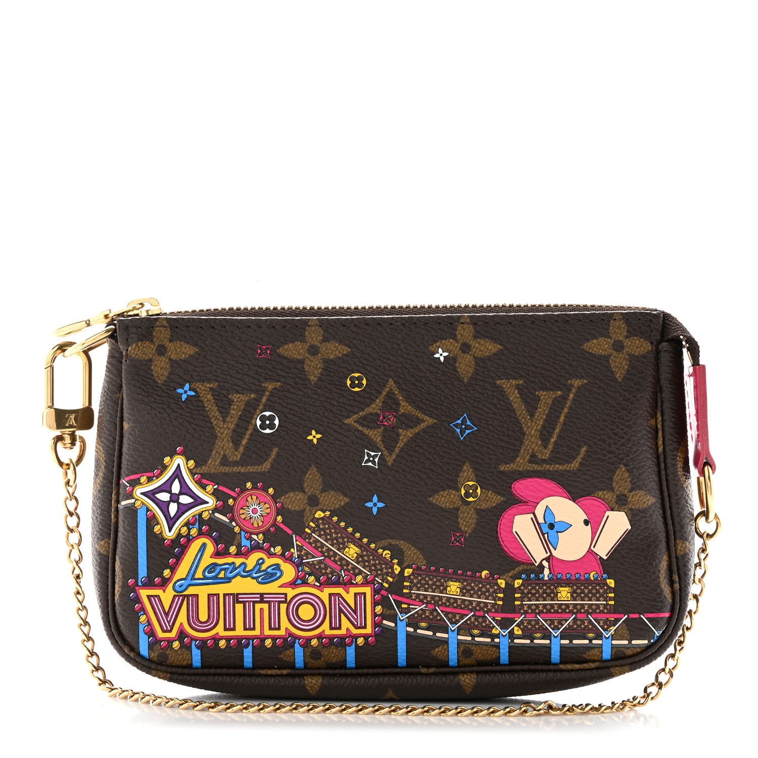 Louis Vuitton Monogram 2020 Christmas Animation Roller Coaster Mini Pochette Accessories Pivoine 1 of 9
