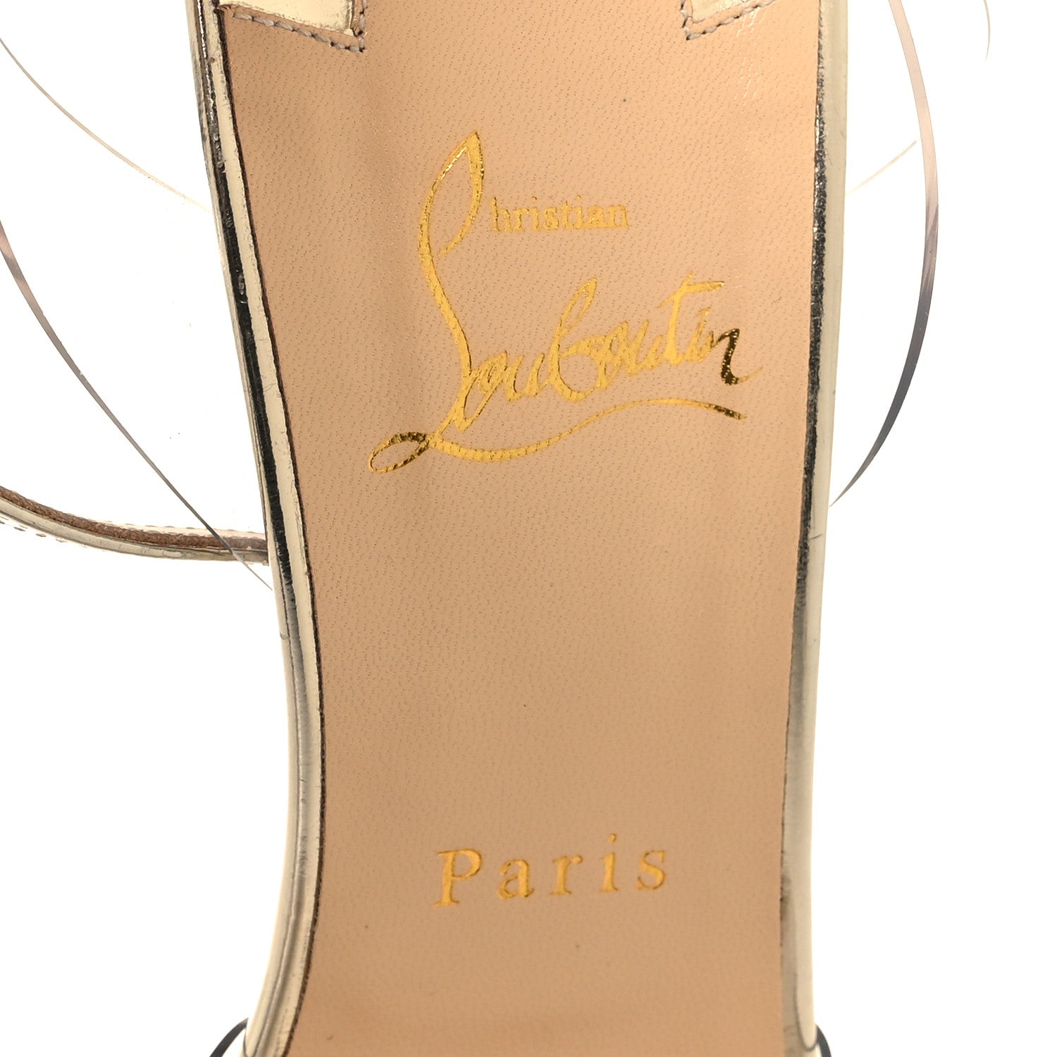 Christian Louboutin CHRISTIAN LOUBOUTIN PVC Specchio Spikoo 100 Pumps 39.5 Light Gold 7 of 9