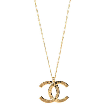 Chanel Metal CC Paris Button Necklace Gold 1 of 5