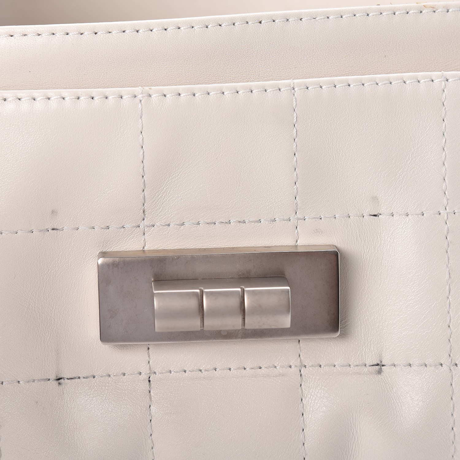 Chanel Calfskin Square Stitched Mademoiselle Shoulder Bag White 9 of 17