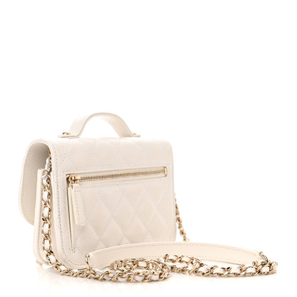 Chanel Caviar Quilted Business Affinity Clutch With Chain Flap White 3 of 12