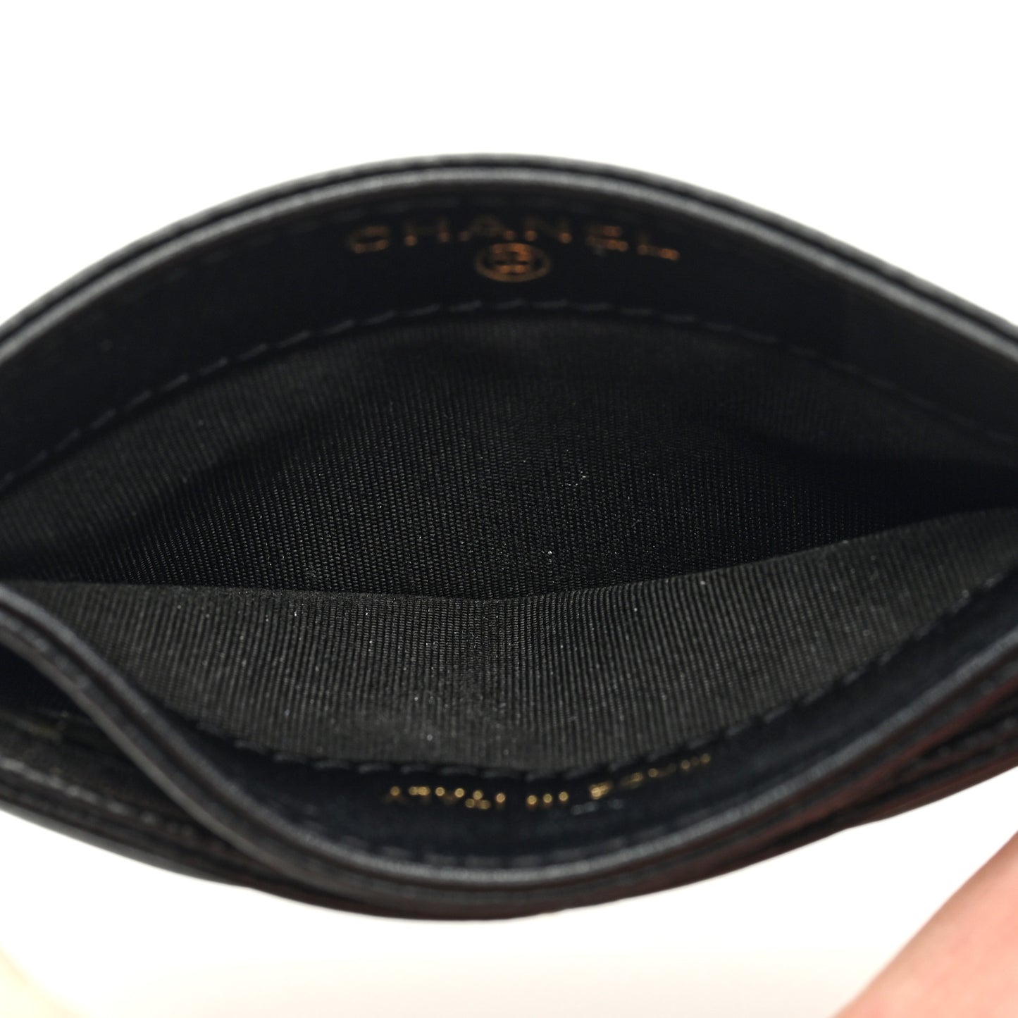 Caviar Quilted Filigree Card Holder Black