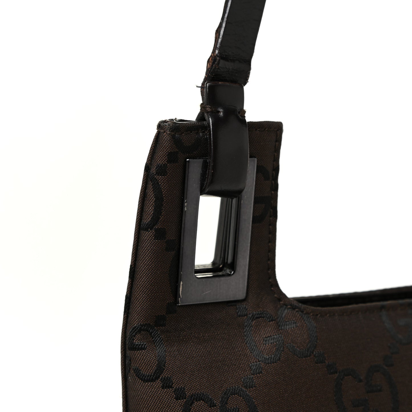 Nylon Monogram Flat Messenger Bag Brown