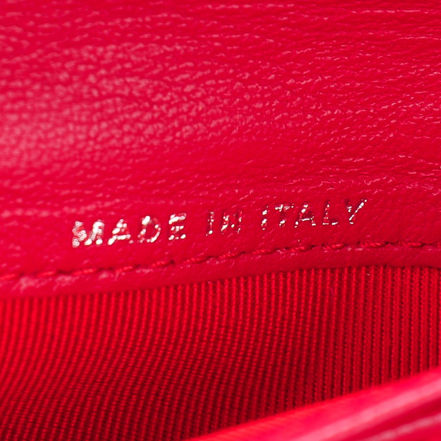 Lambskin Quilted Yen Wallet Red