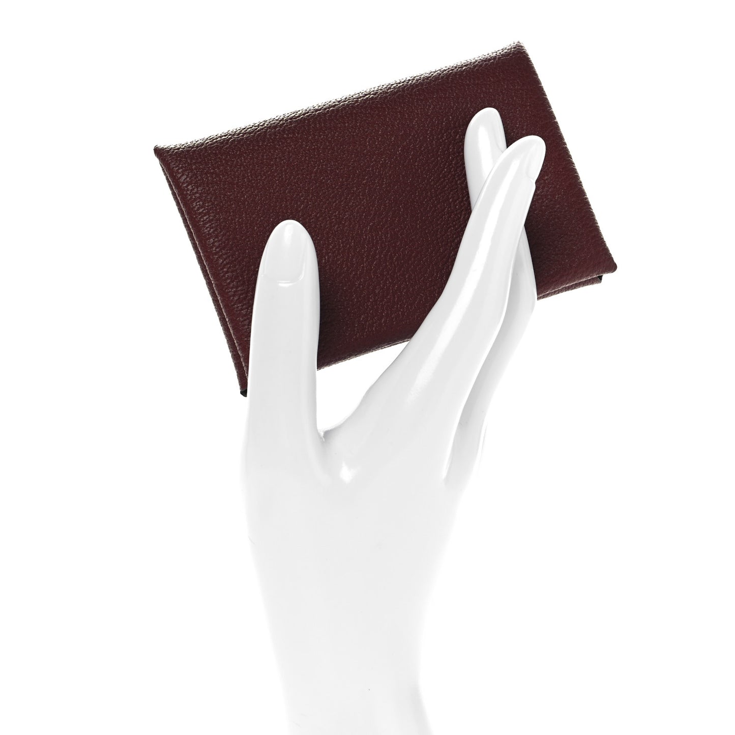 Chevre Mysore Calvi Card Case Rouge H