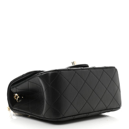 Chanel Lambskin Quilted Enamel Mini Pearl Crush Flap Black 4 of 11