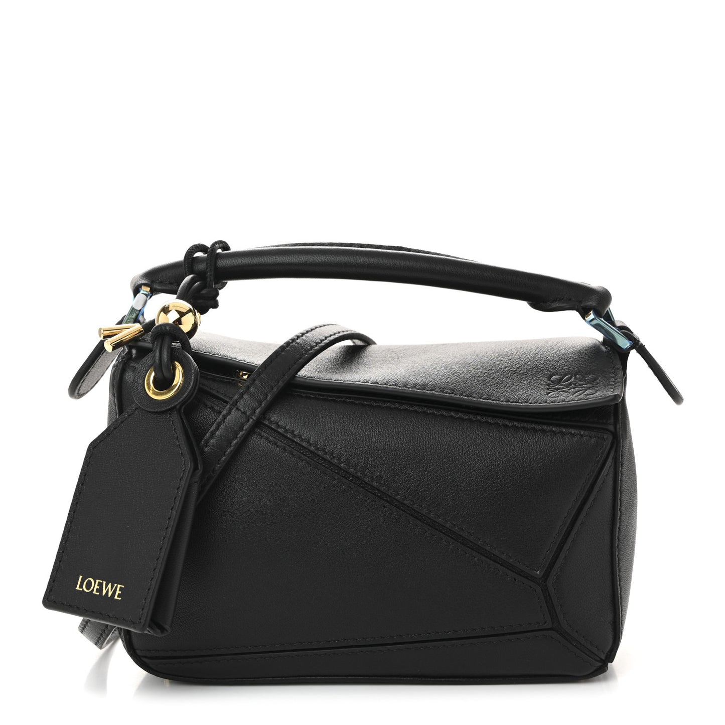 Nappa Lambskin Featherlight Mini Puzzle Bag Black