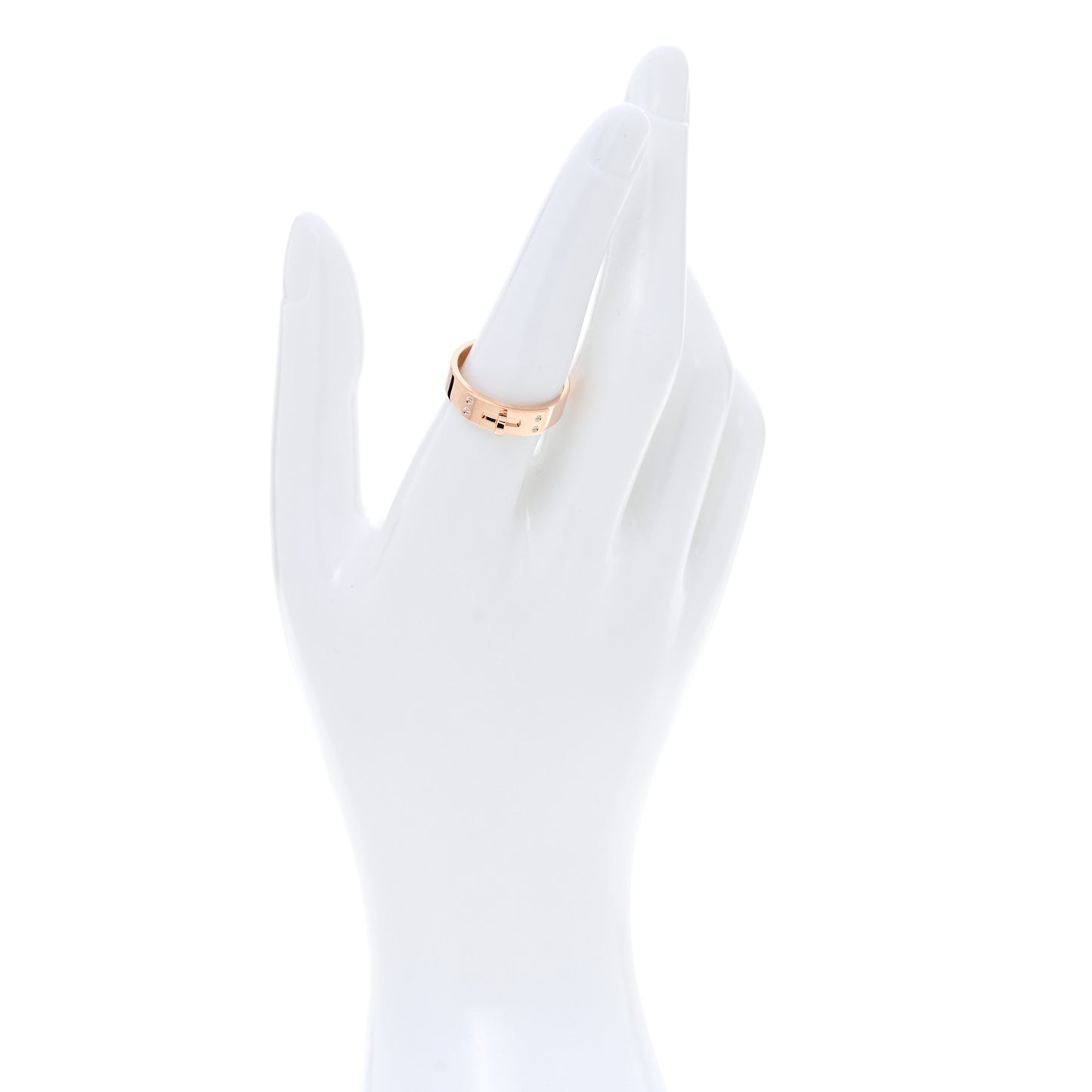 18K Rose Gold Diamond PM Kelly Ring 56 7.75