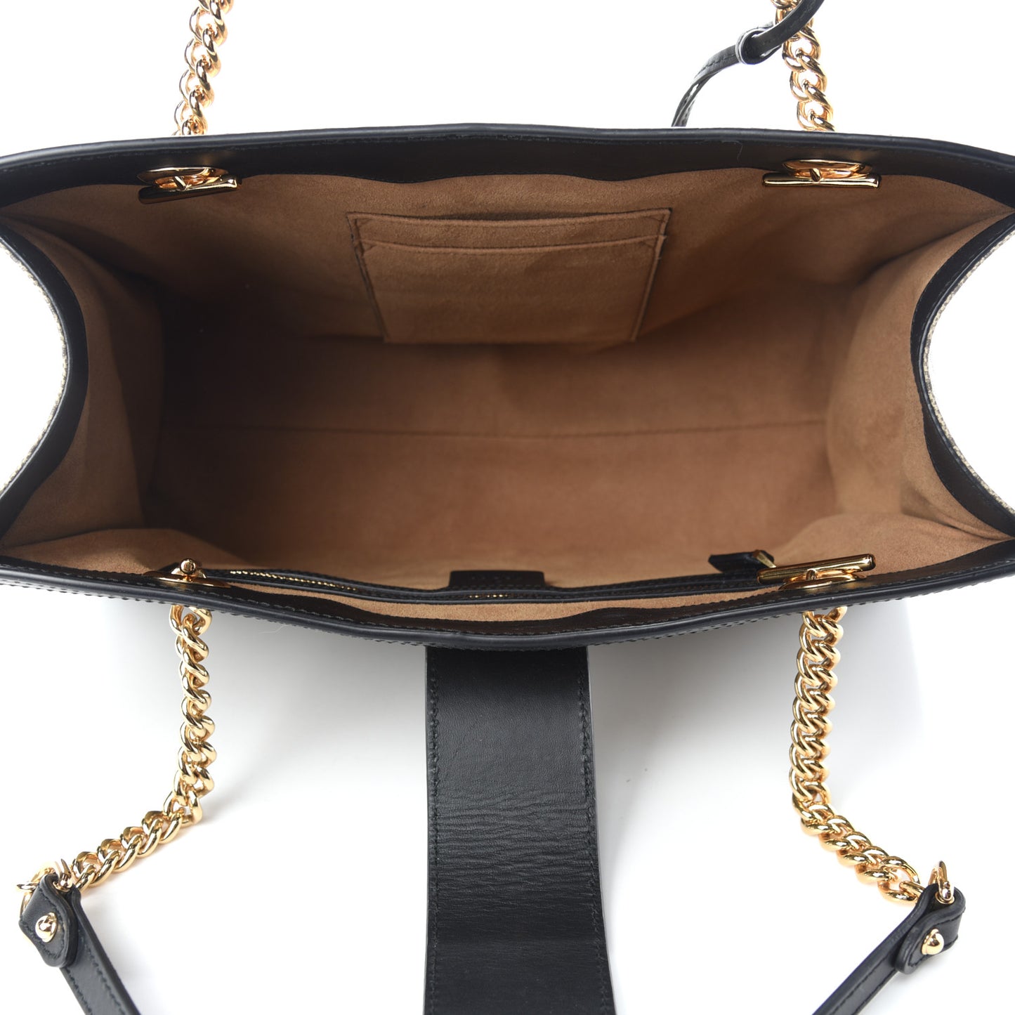 GG Supreme Monogram Medium Padlock Tote Black