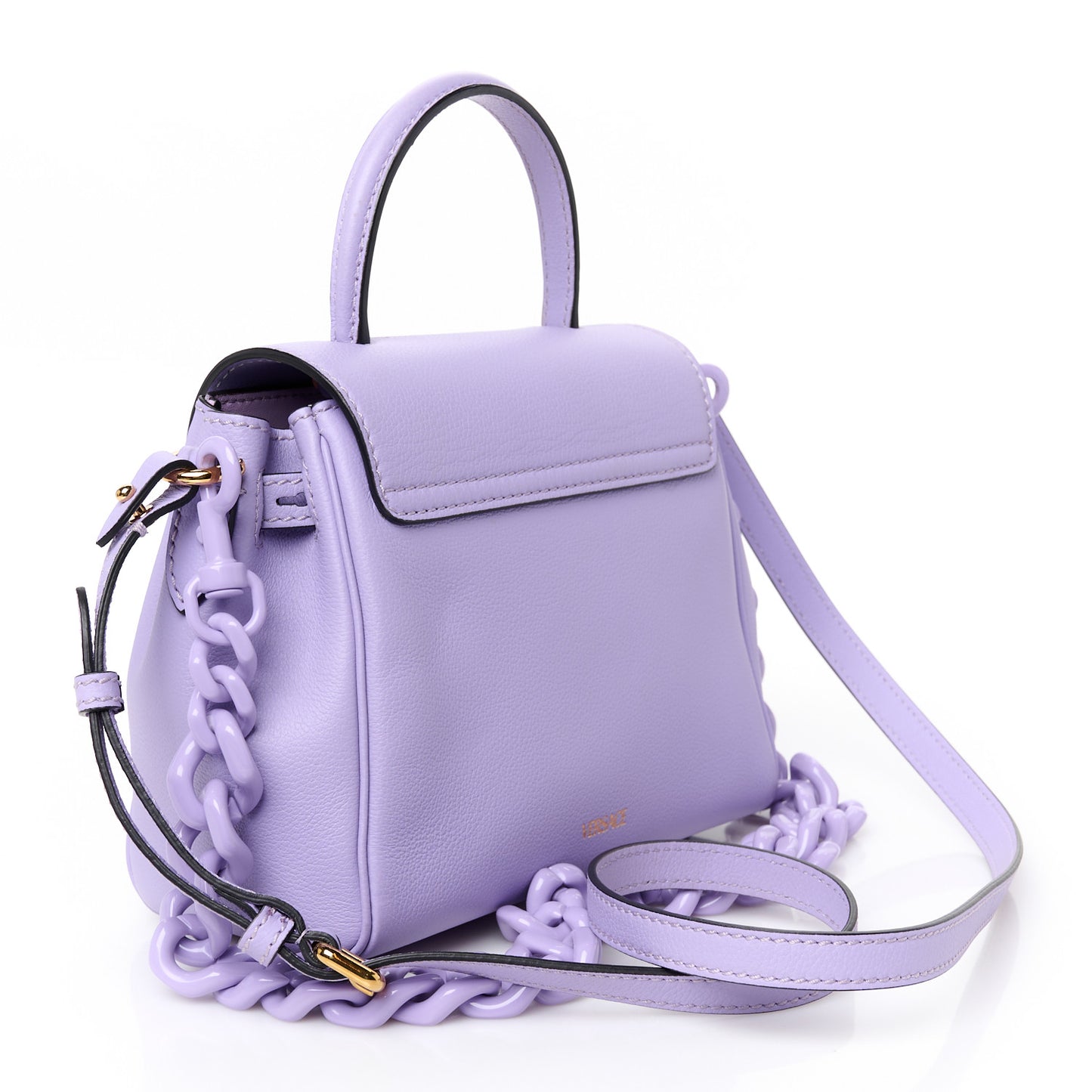 Calfskin Small La Medusa Top Handle Handbag Lilac