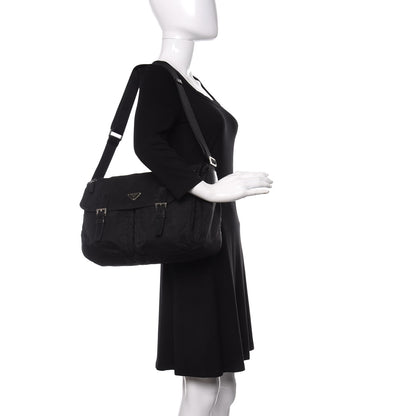 Prada Nylon Vela Messenger Bag Black 2 of 16