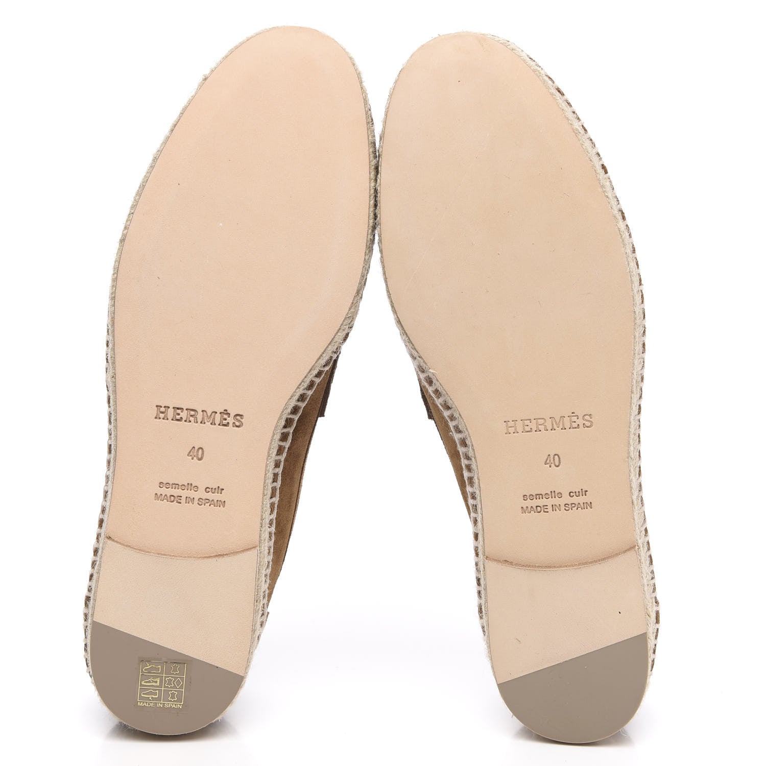 Hermes Suede Calfskin Womens Trip Espadrilles 40 Brun Fume 5 of 8