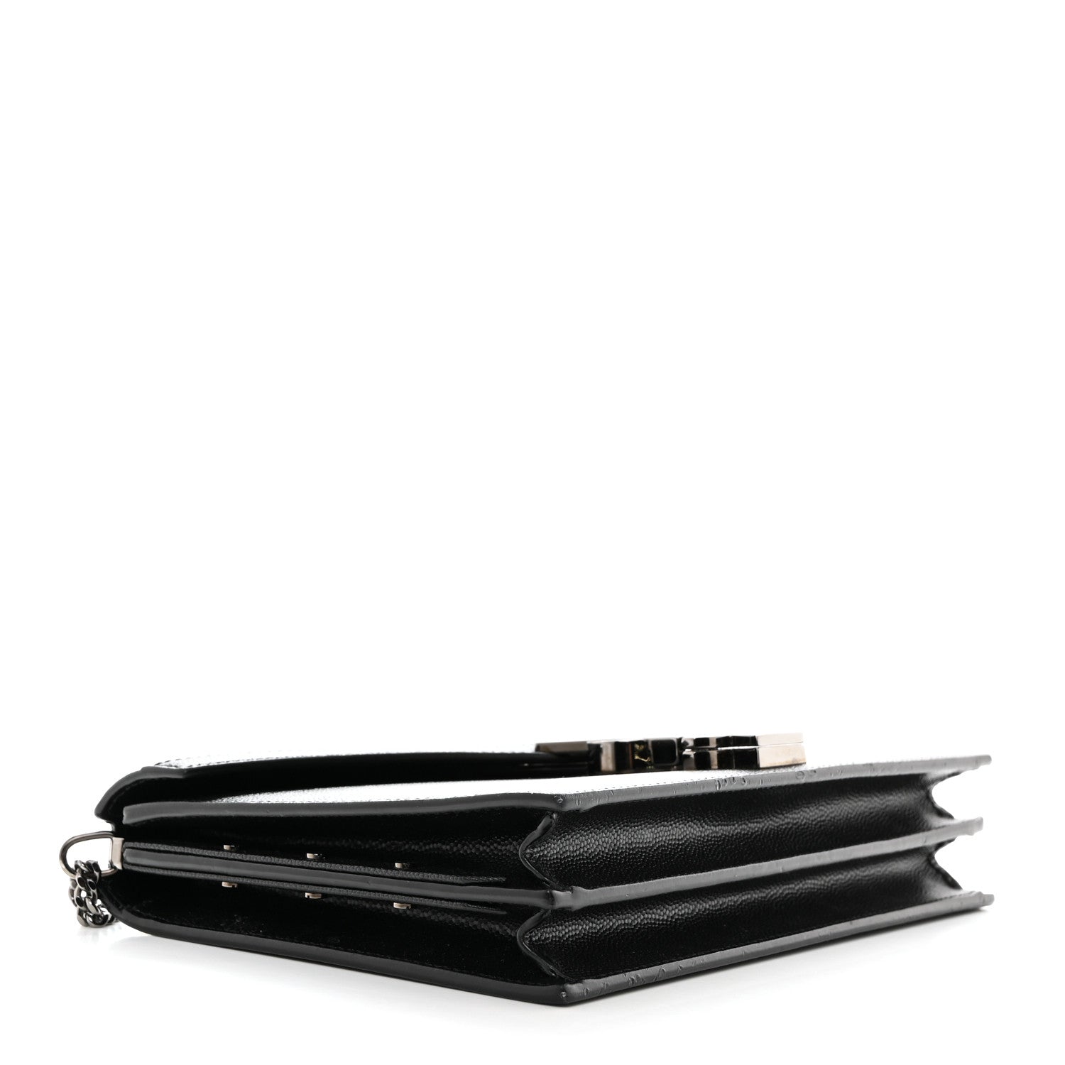 Saint Laurent Grain De Poudre Monogram Cassandra Clasp Bag Black 4 of 10