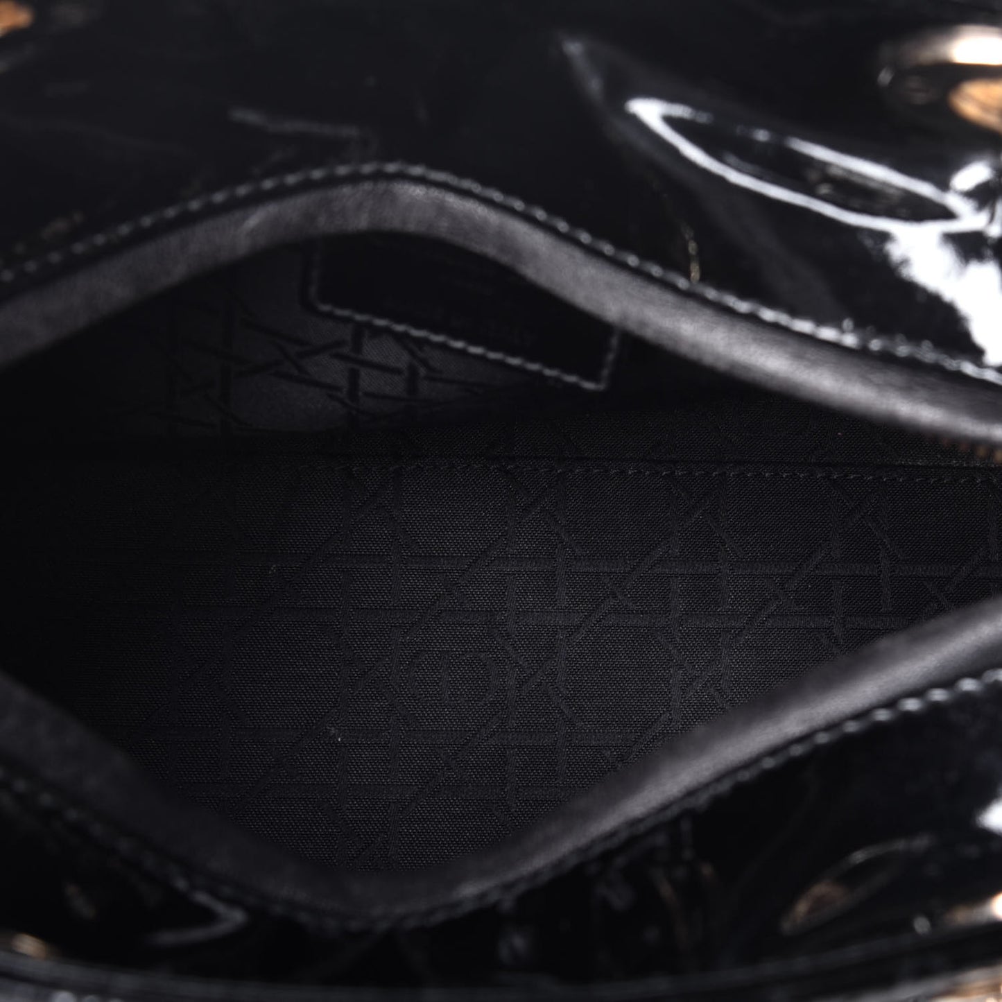 Patent Cannage Medium Lady Dior Black