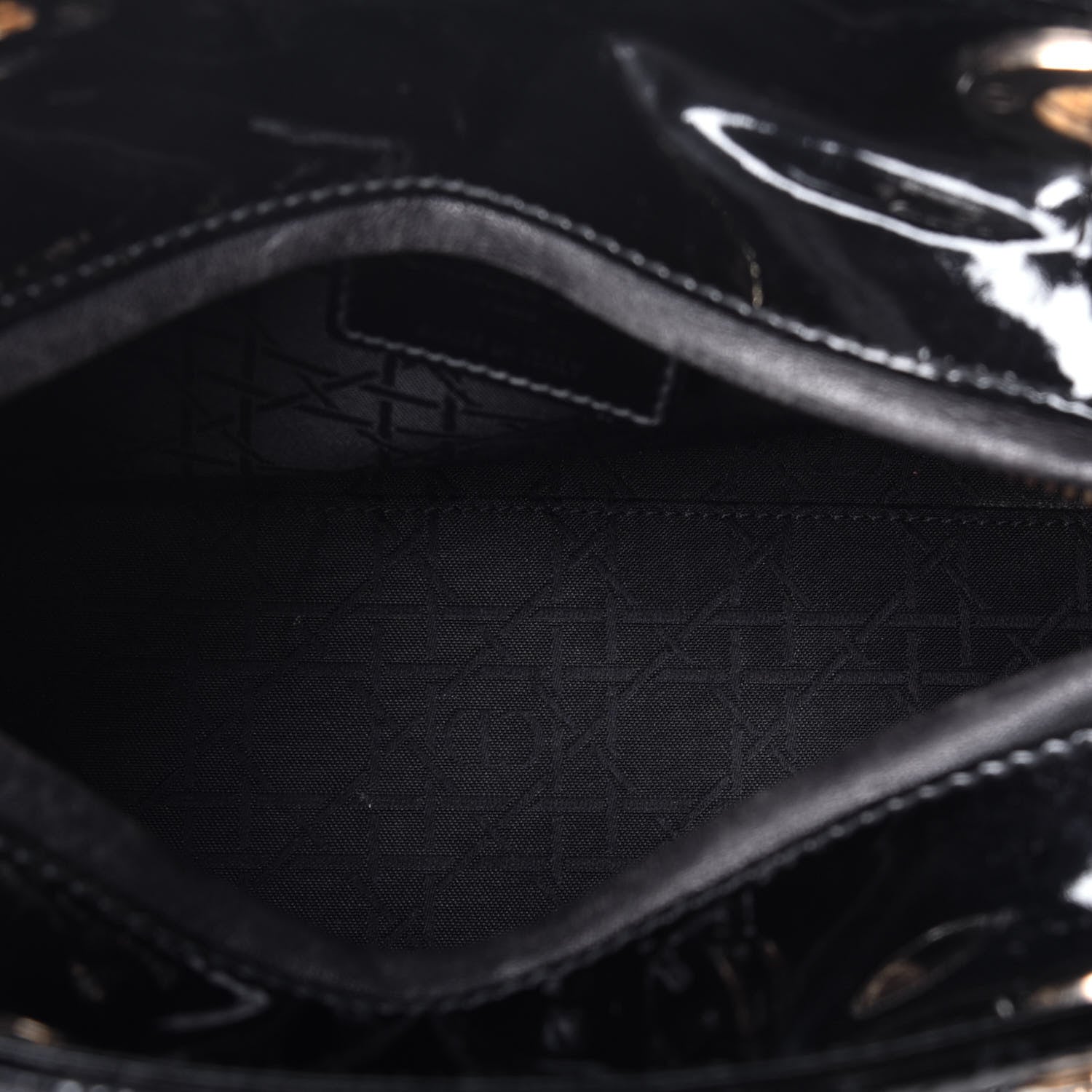 Christian Dior Patent Cannage Medium Lady Dior Black 6 of 9