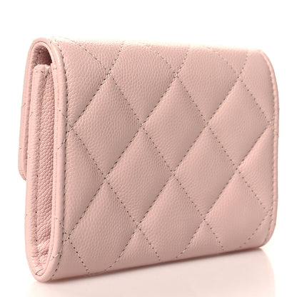 Chanel Caviar Quilted Crystal Enamel Flap Card Holder Pink 3 of 9
