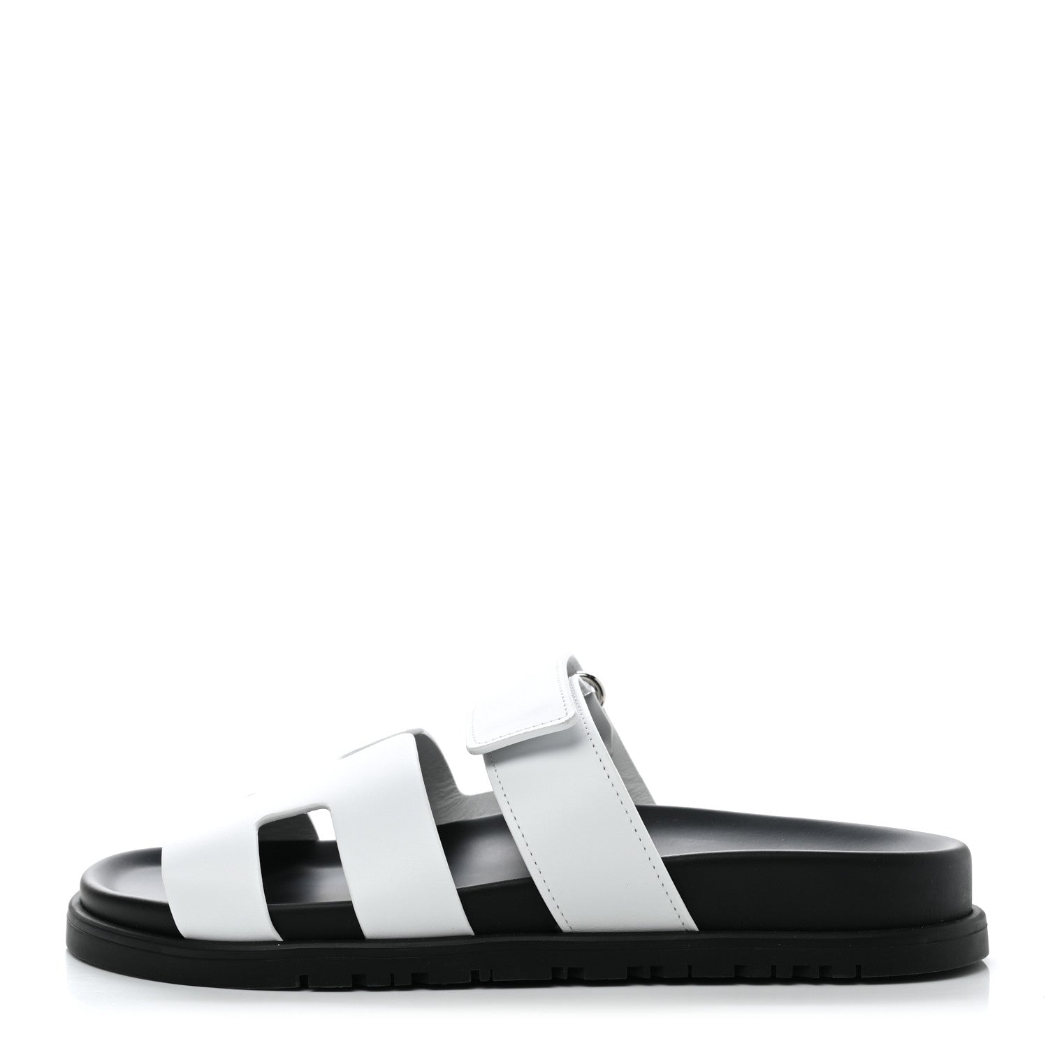 Hermes Calfskin Womens Chypre Sandals 36.5 White 1 of 9