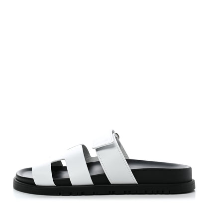 Hermes Calfskin Womens Chypre Sandals 36.5 White 1 of 9