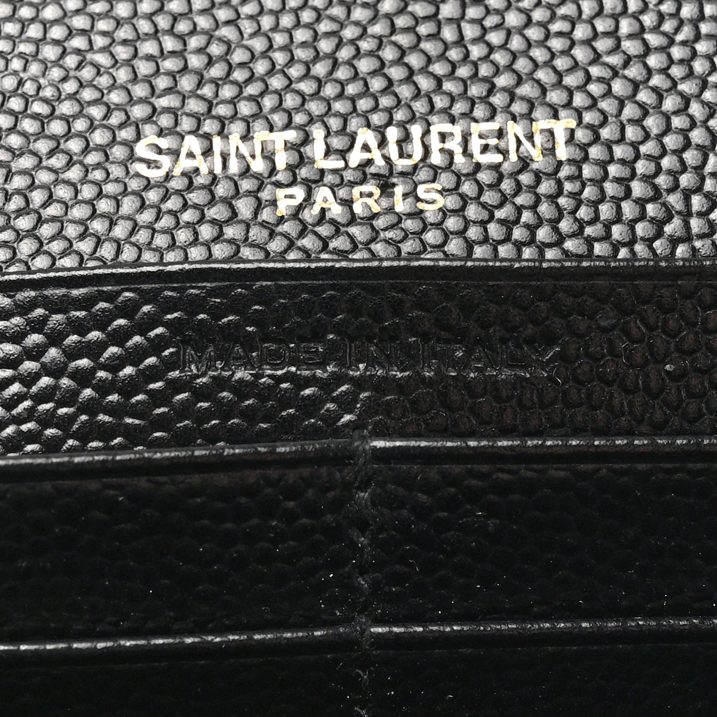 Grain De Poudre Matelasse Chevron Monogram Flap Wallet Black