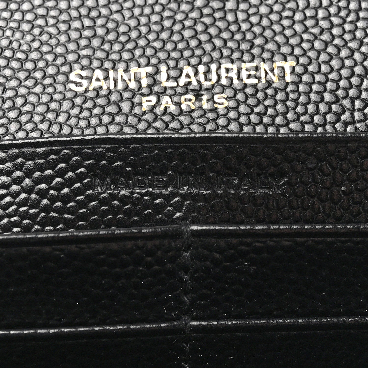 Saint Laurent Grain De Poudre Matelasse Chevron Monogram Flap Wallet Black 7 of 11