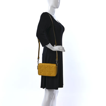 Fendi Nappa FF 1974 Embossed Mini Expandable Flap Bag Mimosa 2 of 10