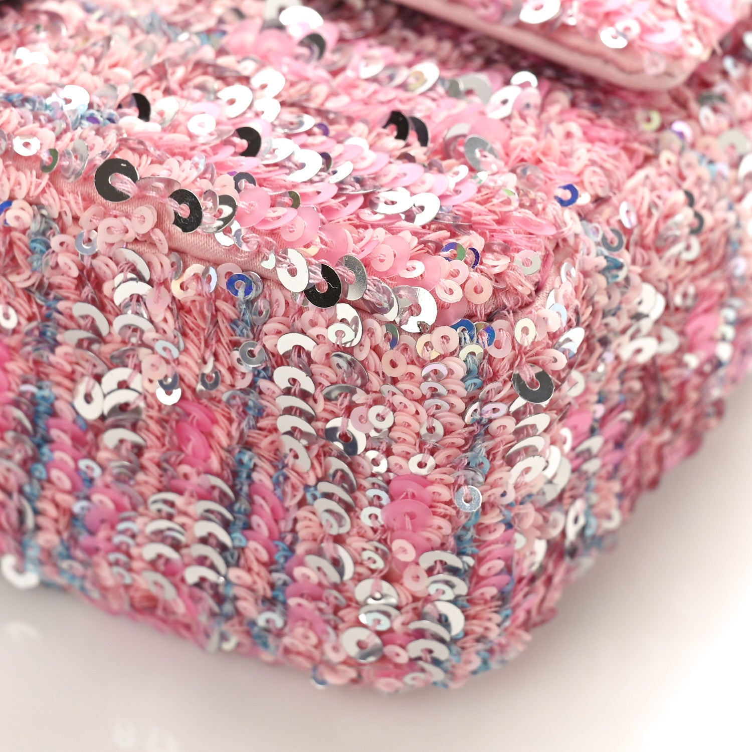Chanel Sequin Mini Rectangular Flap Light Pink Silver 9 of 9