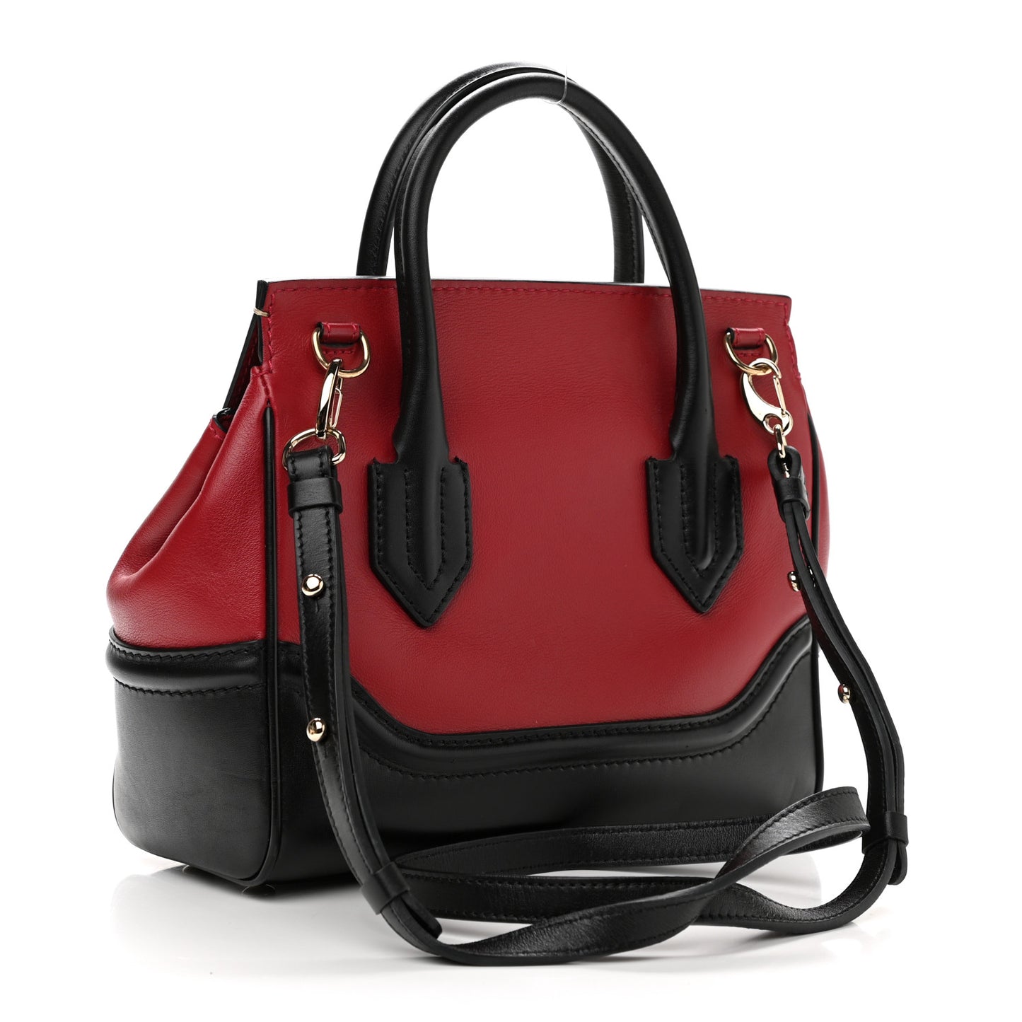 Metallic Grained Calfskin Palazzo Empire Bag Gold Red Black