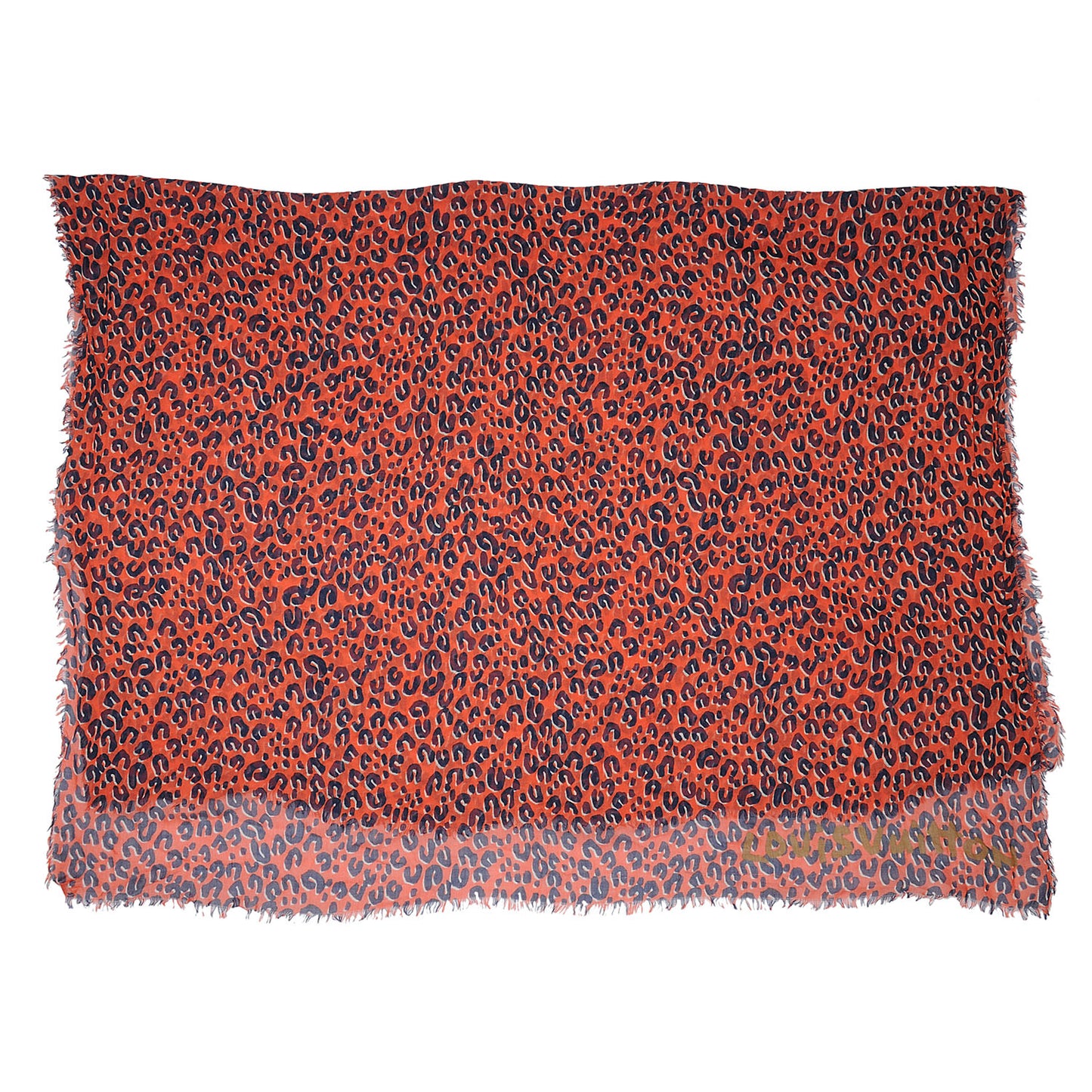 Cashmere Silk Leopard Stole Rouge