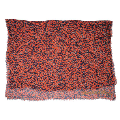 Louis Vuitton Cashmere Silk Leopard Stole Rouge 3 of 4