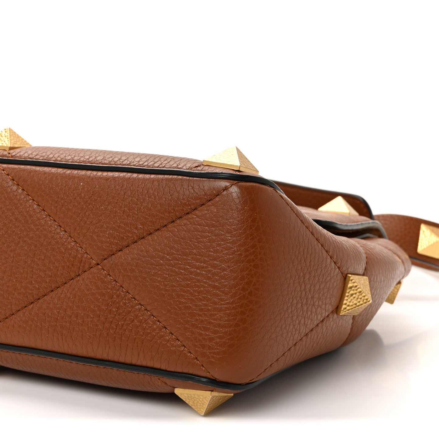Grained Calfskin Large Roman Stud Shoulder Bag Selleria