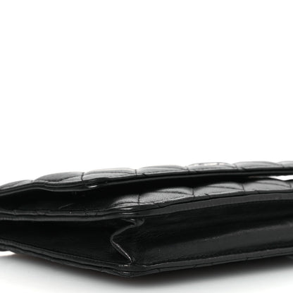 Chanel Lambskin Quilted Wallet On Chain WOC Black 10 of 16