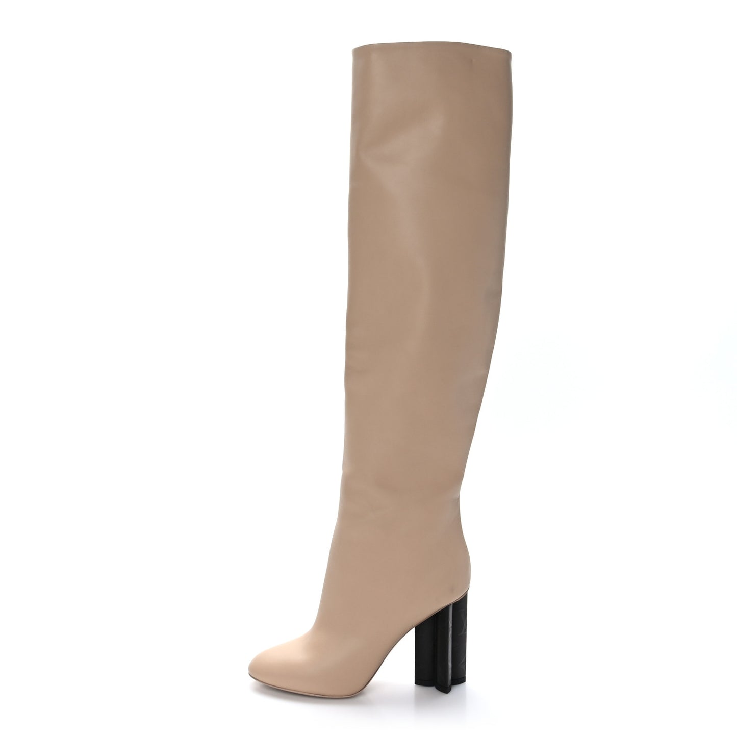 Calfskin Silhouette High Boots 36 Beige