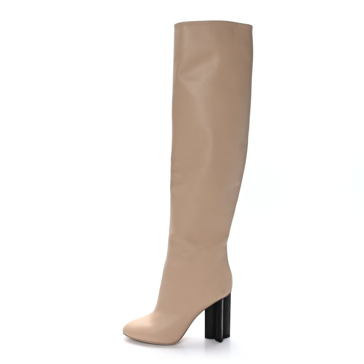Louis Vuitton Calfskin Silhouette High Boots 36 Beige 1 of 8