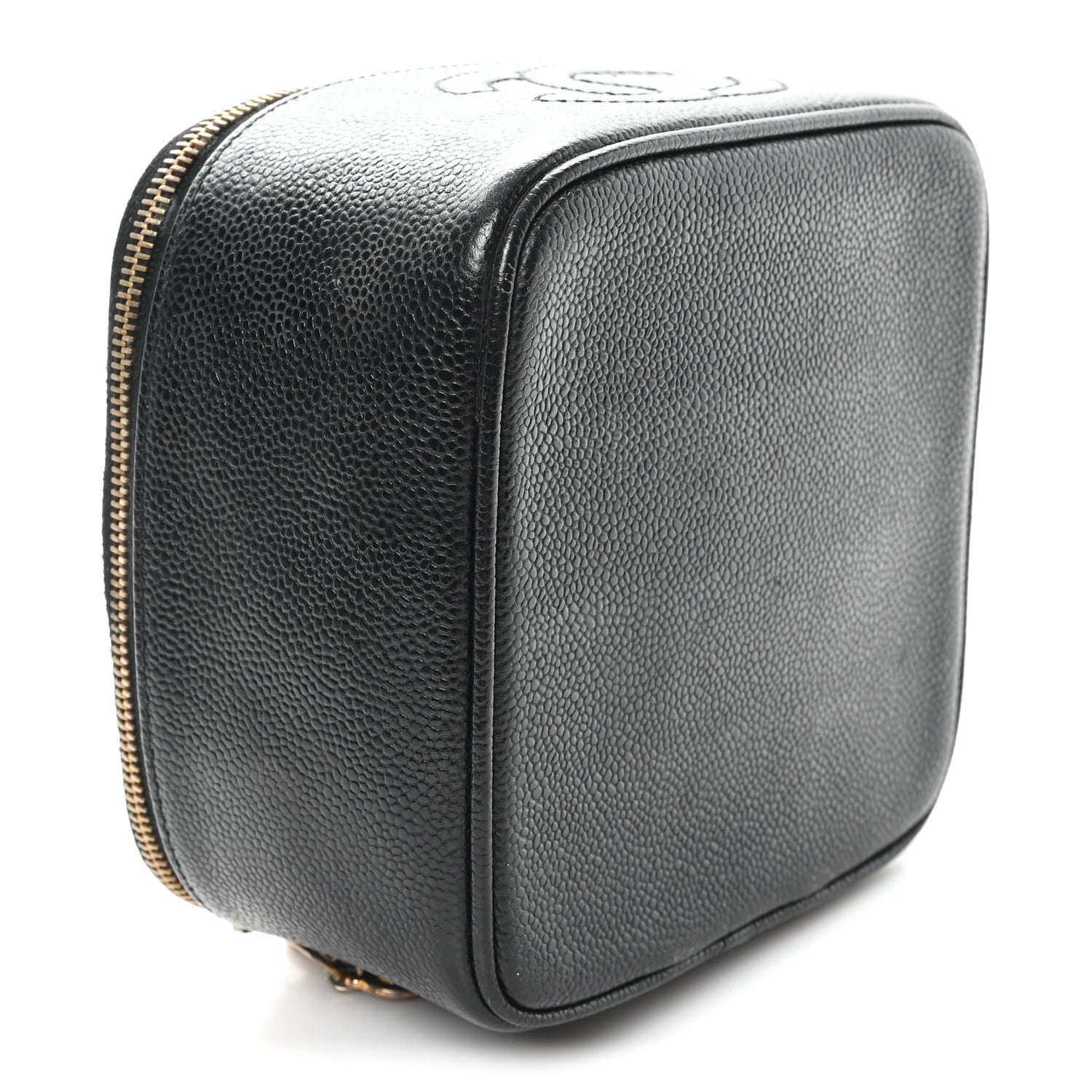 Chanel Caviar CC Vanity Cosmetic Case Black 1843569 – FASHIONPHILE