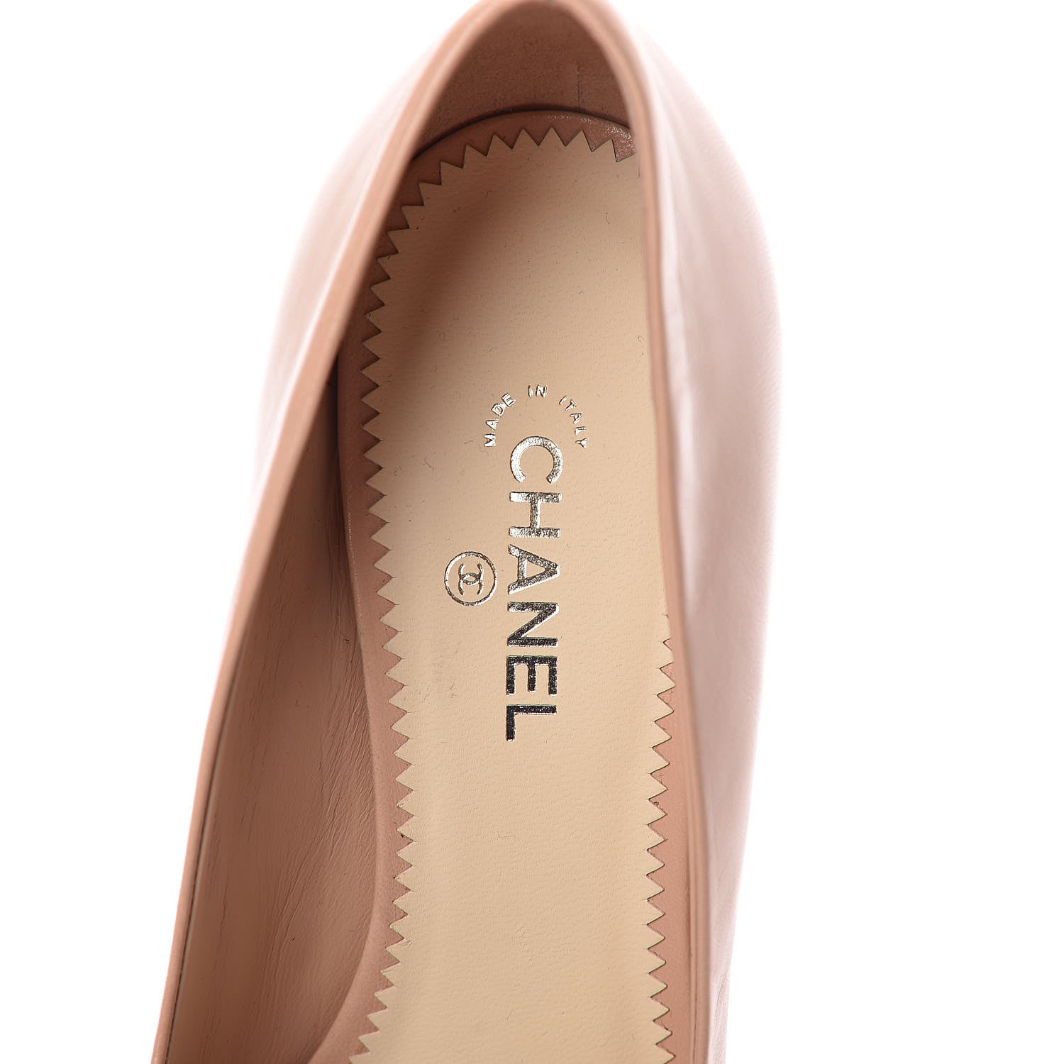 Chanel Lambskin Pearl Peep Toe Pumps 38 Beige Clair 7 of 8