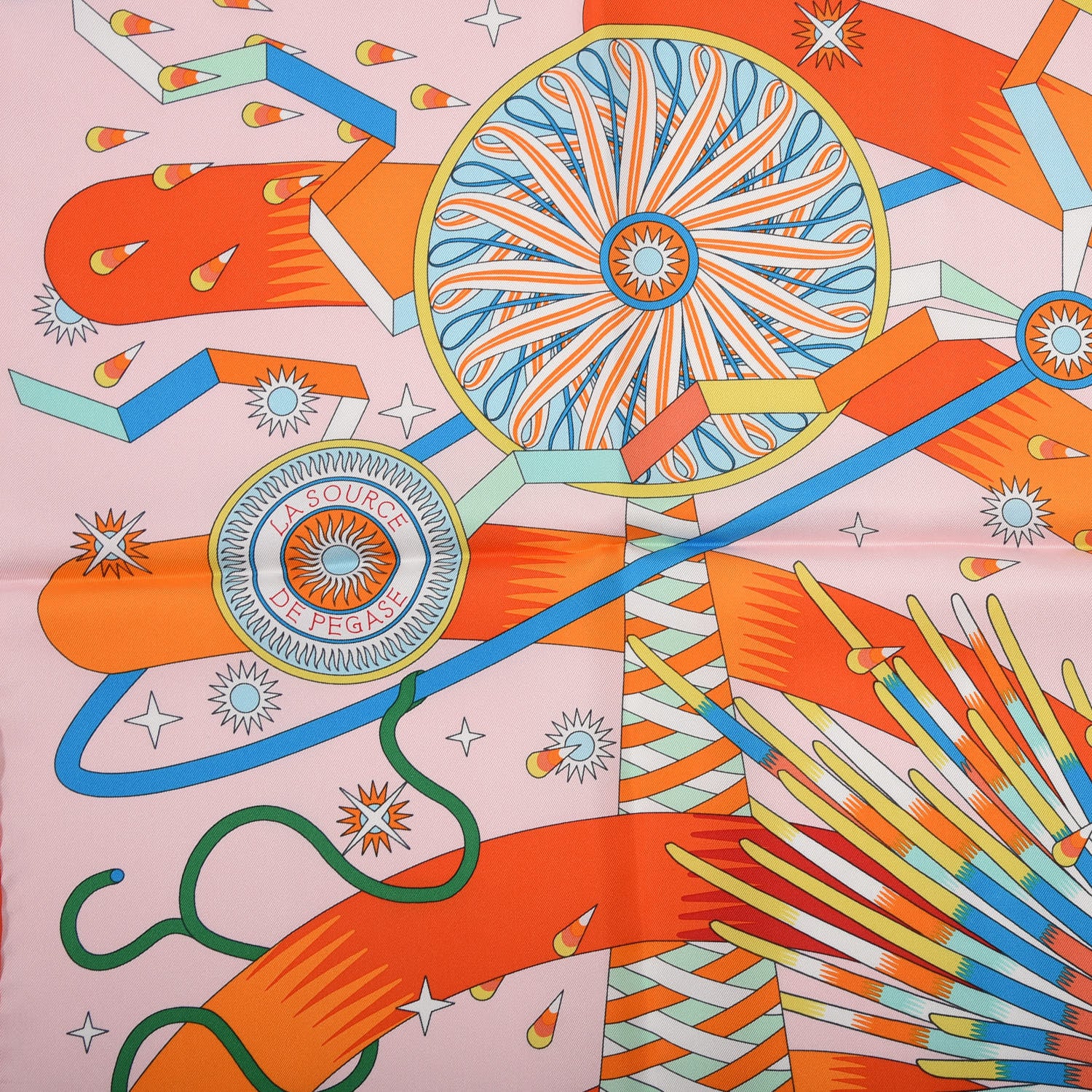 Hermes Silk La Source De Pegase Scarf 90 4 of 5
