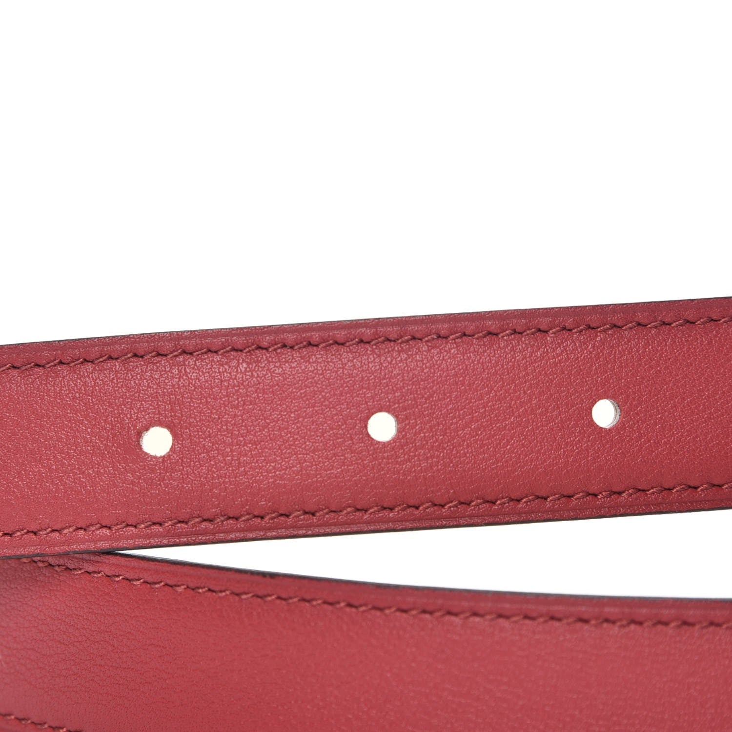 Hermes Swift Epsom 24mm Belt Strap 85 Rouge Grenat Craie 3 of 6