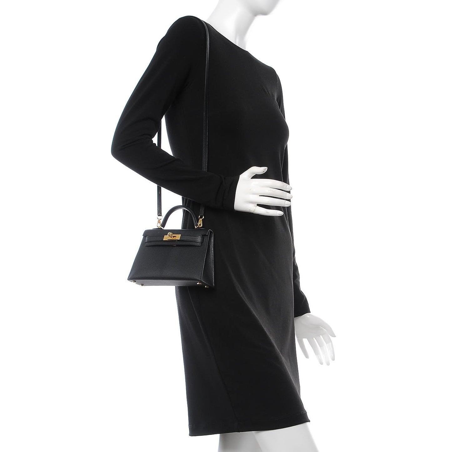 Chevre Chandra Mini Kelly Sellier 20 Black