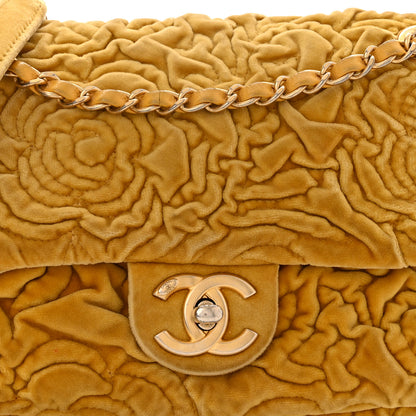 Chanel Velvet Camellia Embossed Mini Rectangular Flap Yellow 8 of 10