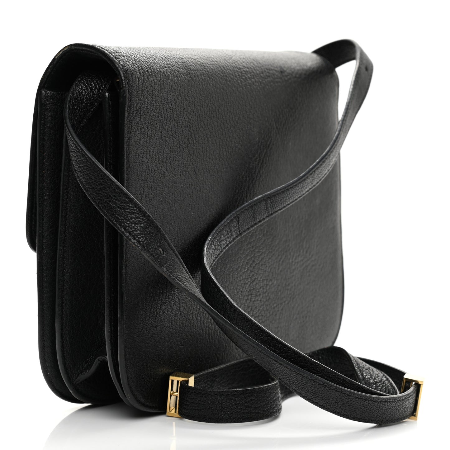 Goatskin Medium Classic Box Flap Bag Black