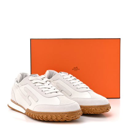 Hermes Nappa Suede Goatskin Womens Jet Sneakers 40.5 White 11 of 11
