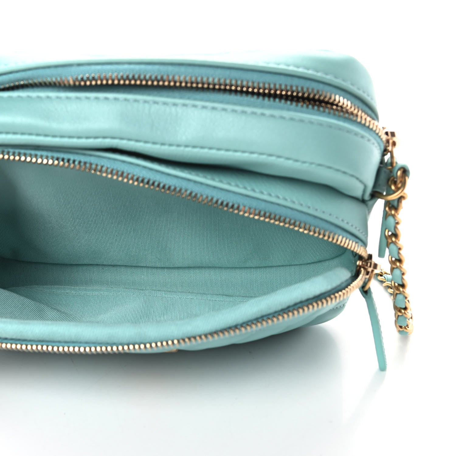 Chanel Calfskin Quilted Day Trips Camera Case Turquoise 5 of 11