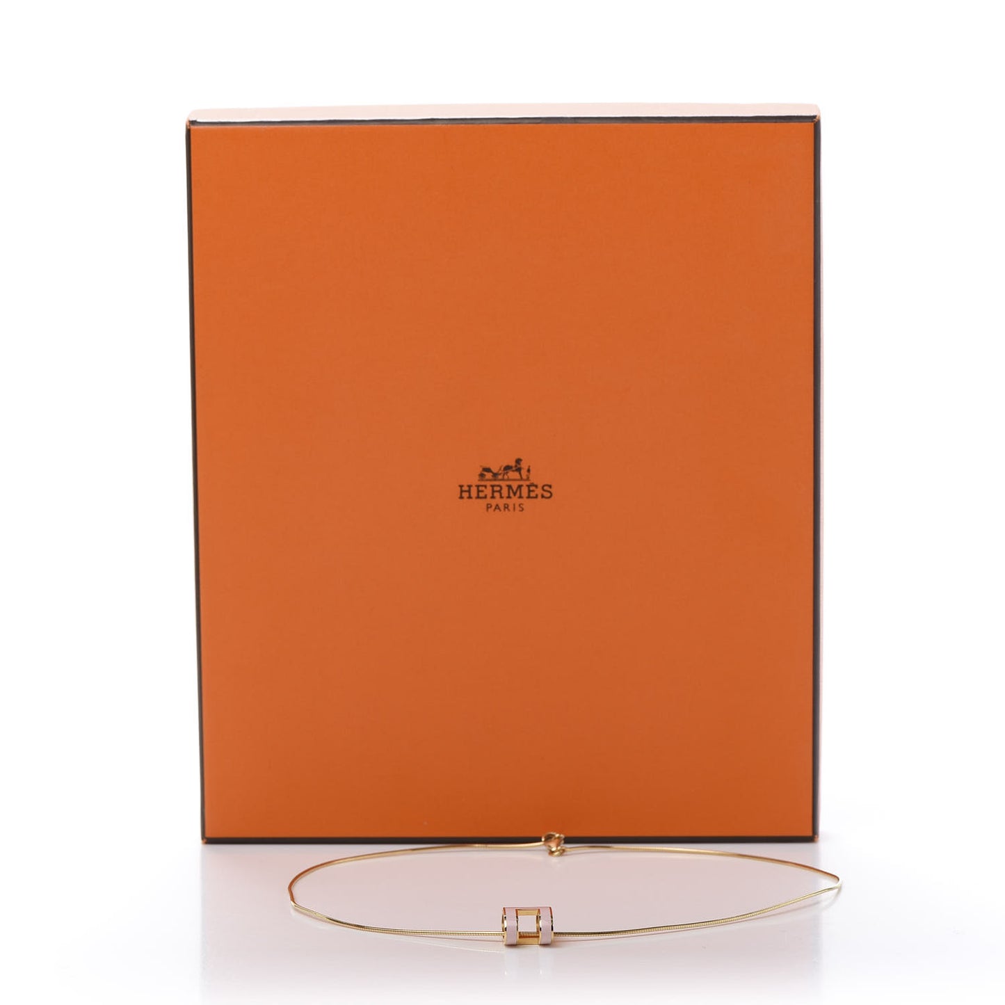 Lacquered Rose Gold Pop H Pendant Necklace Rose Dragee
