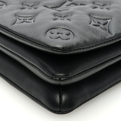 Louis Vuitton Lambskin Embossed Monogram Pochette Coussin Black 9 of 9