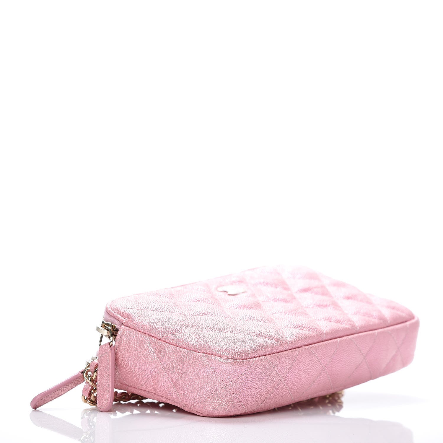 Chanel Iridescent Caviar Quilted Clutch With Chain Rose 4 of 13