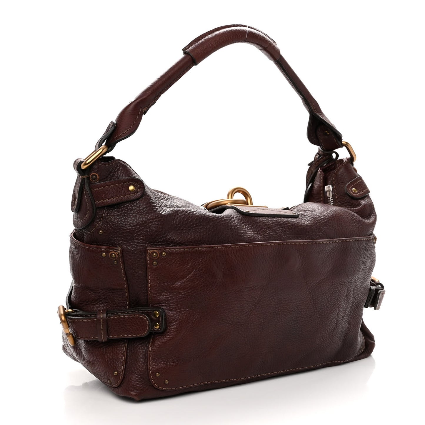 Calfskin Paddington Hobo Burgundy