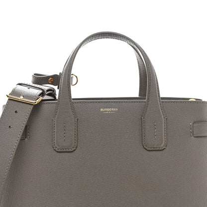 Burberry Grainy Calfskin House Check Medium Banner Tote Taupe Brown 9 of 11