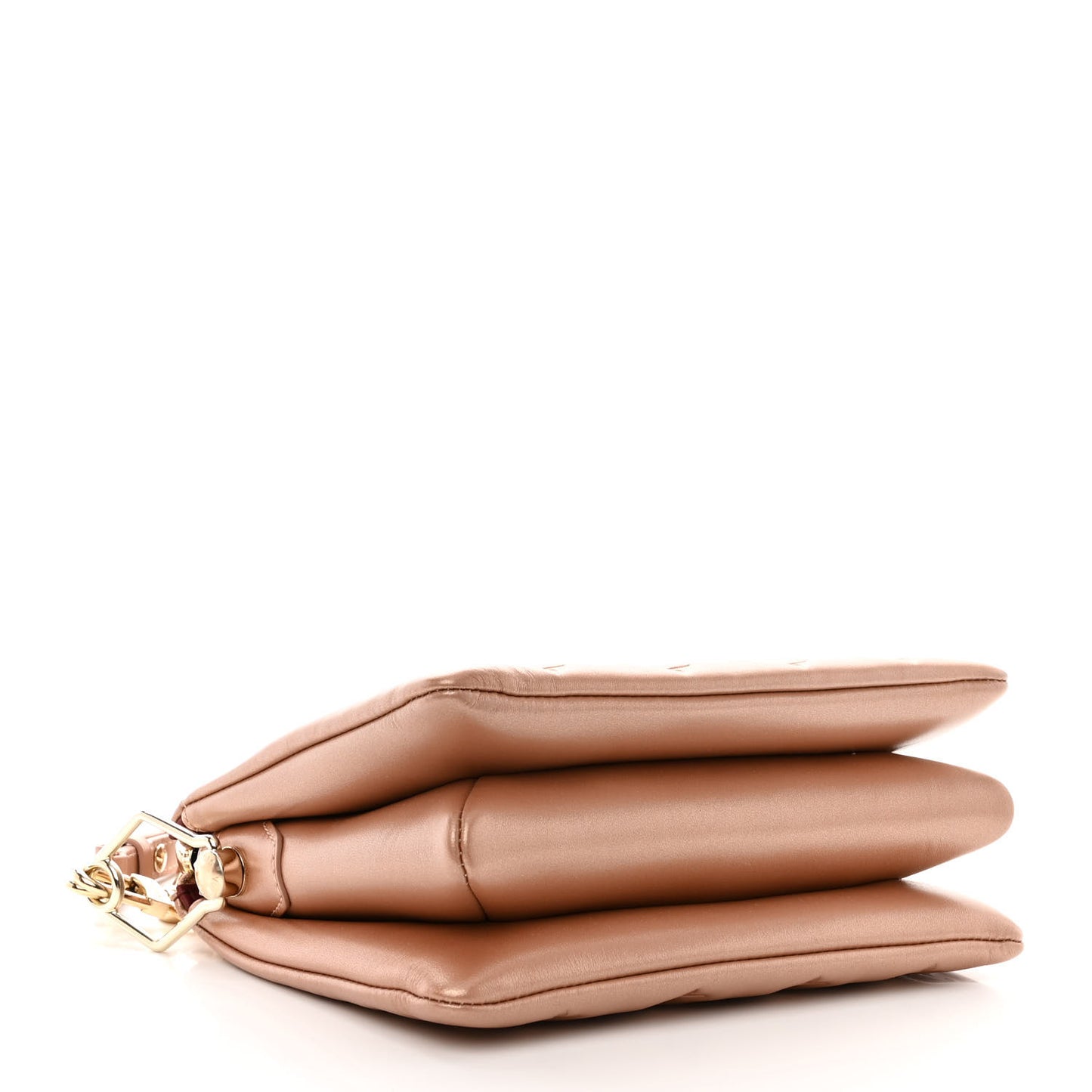 Metallic Lambskin Embossed Monogram Coussin BB Pink Gold